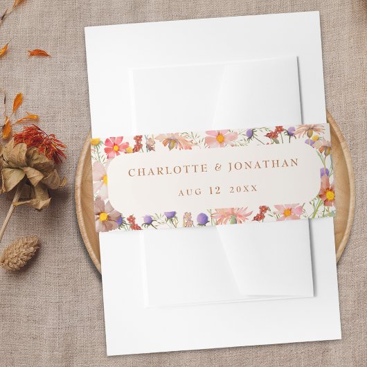 Moderne Boho Floral Fall Wedding Uitnodigingen Wikkel