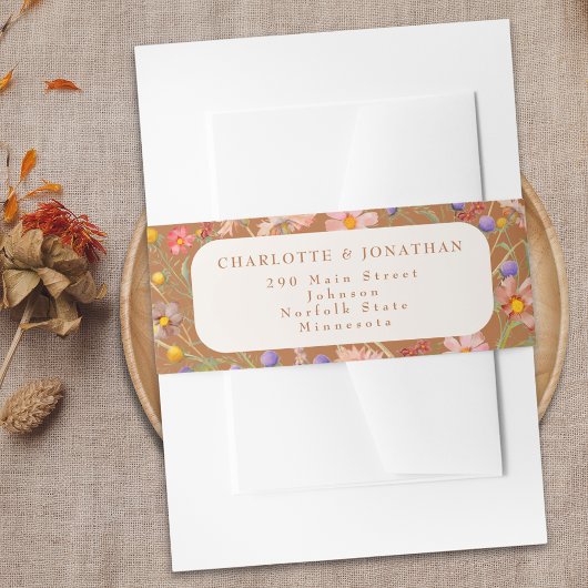 Moderne Boho Floral Fall Wedding Uitnodigingen Wikkel