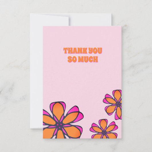 Moderne Boho Floral Flat Dank u kaart (Voorkant)