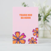 Moderne Boho Floral Flat Dank u kaart (Staand voorkant)