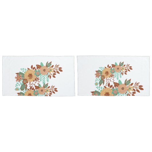 Moderne Boho Floral Home Decor Kussensloop (Achterkant-Set)