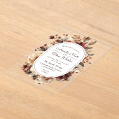 Moderne Boho Floral Lijst bruiloft Acryl Uitnodigingen (Laagn)