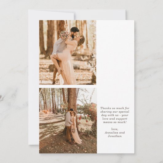 Moderne Boho Floral Multi foto bruiloft Bedankkaart (Achterkant)