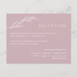 Moderne Boho Floral Outline in Blush Pink Informatiekaartje