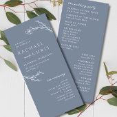 Moderne Boho Floral Outline in Dusty Steel Blue