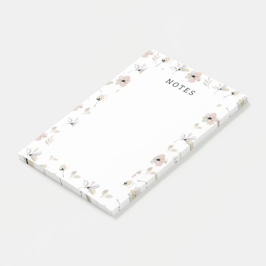 Moderne Boho Floral Post-It Notes (Schuin)