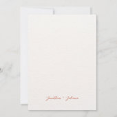 Moderne Boho Floral Terracotta bruiloft Kaart (Achterkant)