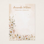 Moderne boho floral waterverf oorbel display kaart (Voorkant)