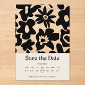 Moderne Boho Floral Wedding Save the Date Acryl Uitnodigingen (Voorkant)