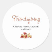 Moderne Boho Foliage Friendsgiving-Thanksgiving Ronde Sticker (Voorkant)