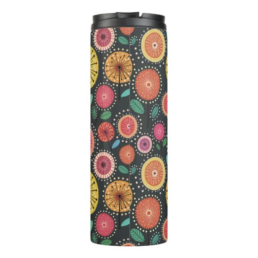 Moderne boho folk bloemig thermosbeker (Achterkant)