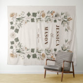 Moderne Boho Folk Bruiloft Achtergrond Decoratie Wandkleed (In Situ (horizontaal))