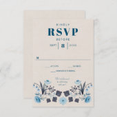 Moderne Boho Folk Bruiloft RSVP-reactiekaart RSVP Kaartje (Voorkant / Achterkant)