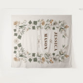 Moderne Boho Folk Trouwdecoratie achtergrond Wandkleed (Voorkant (horizontaal))