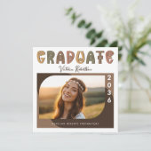 Moderne Boho Foto Afstudeeraankondiging Kaart (Staand voorkant)