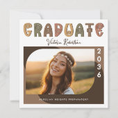 Moderne Boho Foto Afstudeeraankondiging Kaart (Voorkant)