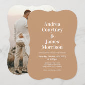 Moderne Boho Foto Bruiloft Kaart (Voorkant / Achterkant)