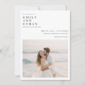 Moderne Boho Foto QR Code Destination Wedding Kaart (Voorkant)