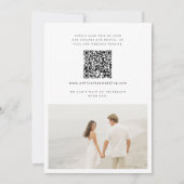 Moderne Boho Foto QR Code Destination Wedding Kaart (Achterkant)
