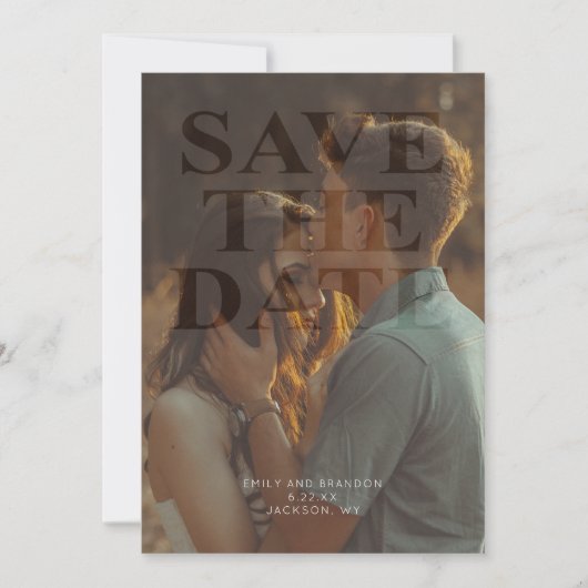 Moderne Boho-foto 'Save the Date' Kaart (Voorkant)