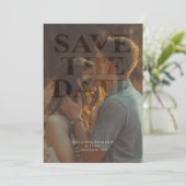 Moderne Boho-foto 'Save the Date' Kaart (Staand voorkant)