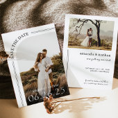 Moderne Boho-fototrouwdag Save The Date