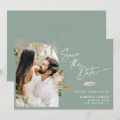 Moderne Boho Gebogen Foto Huwelijk Save The Date Aankondiging (Voorkant / Achterkant)