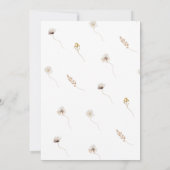 Moderne Boho Gedroogde Bloemen Krans bruiloft uitn Kaart (Achterkant)