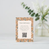 Moderne Boho Gele Bloem Bruiloft Herfst QR Code Informatiekaartje (Staand voorkant)