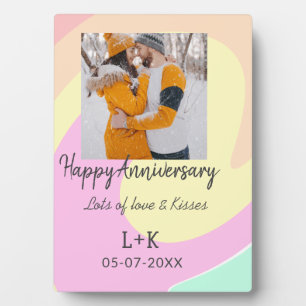 Moderne boho gelukkig jubileum voeg naam datum ora fotoplaat