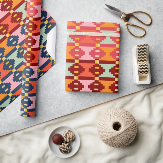 Moderne Boho Geometrie Cadeaupapier (Crafts)