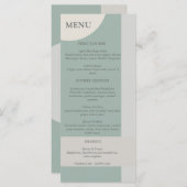 Moderne Boho Geometrische Abstracte Groen Grijs Ta Menu (Voorkant / Achterkant)