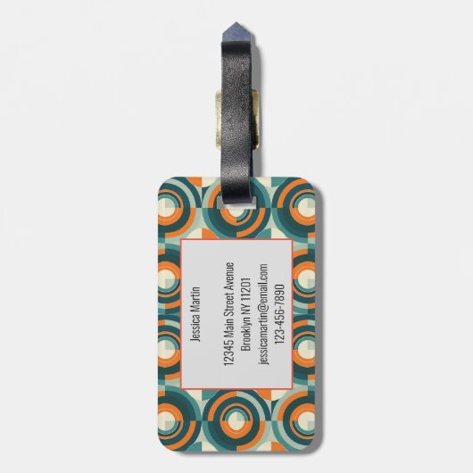 Moderne Boho geometrische Bagagelabel (Achterkant verticaal)