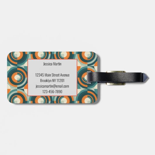 Moderne Boho geometrische Bagagelabel (Achterkant horizontaal)