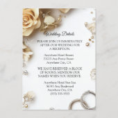 Moderne Boho Golden Rozen Spring Wed Enclosure Kaa Informatiekaartje (Voorkant)