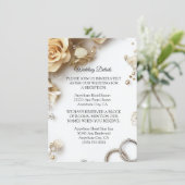 Moderne Boho Golden Rozen Spring Wed Enclosure Kaa Informatiekaartje (Staand voorkant)