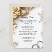 Moderne Boho Golden Rozen Spring Wed Enclosure Kaa Informatiekaartje (Voorkant / Achterkant)