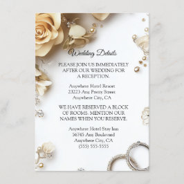 Moderne Boho Golden Rozen Spring Wed Enclosure Kaa Informatiekaartje