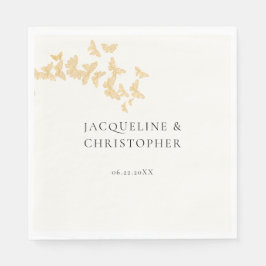 Moderne Boho gouden vlinders romantische bruiloft Servet