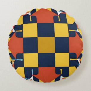 Moderne Boho Grafische Huidige Huisdecoratie Rond Kussen