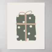 Moderne Boho Green Christmas Present Wall Art Prin Poster (Voorkant)