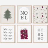 Moderne Boho Green en Gouden Kerstboom Print