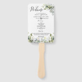 Moderne Boho Greenery Wedding Program Fan Handwaaier (Voorkant)