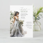 Moderne boho groen eucalyptus trouwjurk kaart (Staand voorkant)