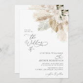 Moderne Boho groen pampas gras Kaart (Voorkant / Achterkant)