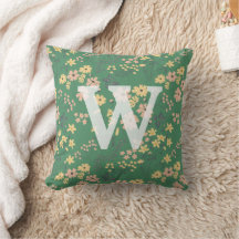 Moderne Boho Groene Bloem Initialen