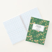 Moderne Boho Groene Bloemige Bruiloft Notitieboek (Binnen)