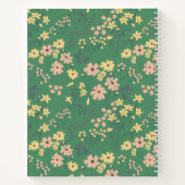 Moderne Boho Groene Bloemige Bruiloft Notitieboek (Achterkant)