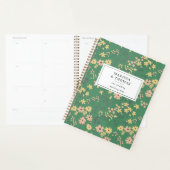 Moderne Boho Groene Bloemige Bruiloft Planner (Display)