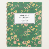 Moderne Boho Groene Bloemige Bruiloft Planner (Voorkant)